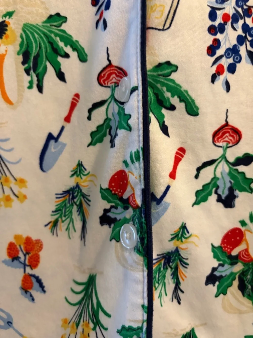 Kate Spade Gardening Icons 2 Piece Top Pant Stretch Knit Pajama Set Size Small